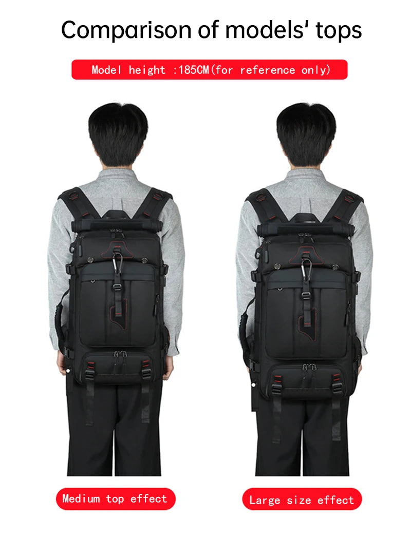 Reiserucksack mit großer Kapazität, 17-Zoll-Laptopfach, mit separatem Fach für trockene und nasse Gegenstände, Wanderrucksack für Herren.