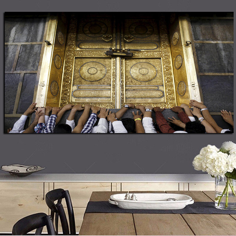 Islamic he Mosque Wall Art Canvas Prints Arbic Kaaba Al Masjid An Nabwi Islamic Canvas Poster Living Room Decor Paintings