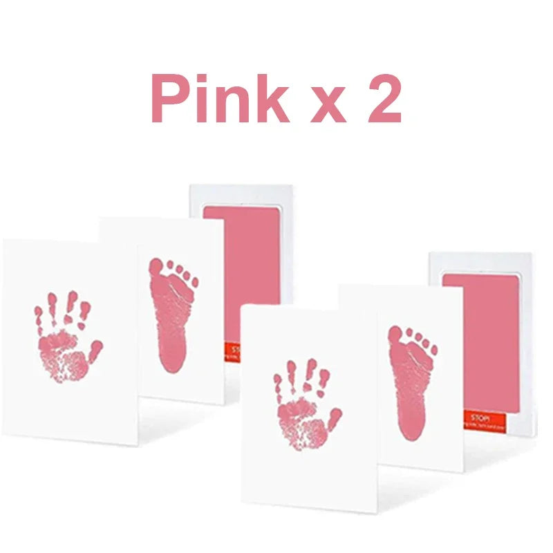 2 Set Baby Handprint Footprints Ink Pads Safe Non-toxic No-Touch Skin Inkless Inkpad Kits Pet Cat Dog Paw Prints Souvenirs Gifts