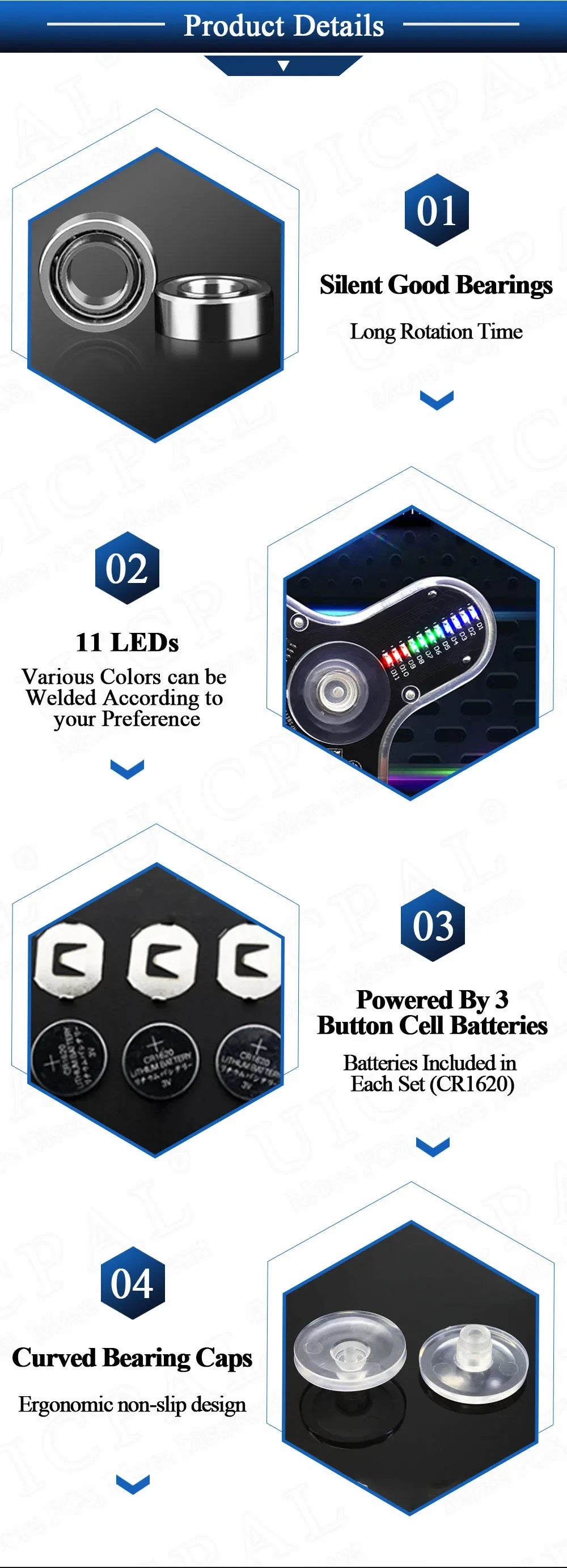 DIY Fidget Top Kit Fingertip Gyros with LED Light DIY Soldering Project Practice Solder Assembly DIY Electronic Kit