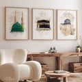 3pcs Modern  Islamic  Mosque Wall Art Print Canvas Painting Poster Picture For Living Room,Bedroom Home Decor