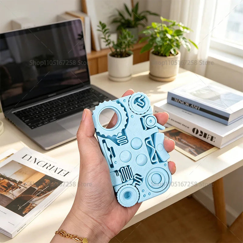 3D Printed 12 -in-1Fidget  Multi-Texture Anxiety Relief Gadget,Desk Fidget Pad for Focus Calm，Stress Relief Gadget for Adults