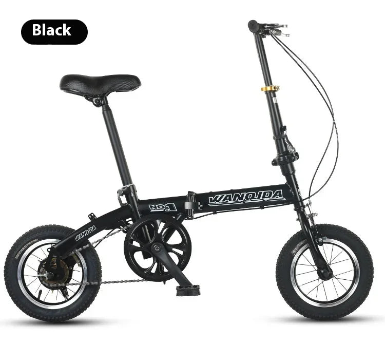 Foldable bicycle, 12-inch small bike for boys and girls, portable and ultra-light transmission with disc brakes