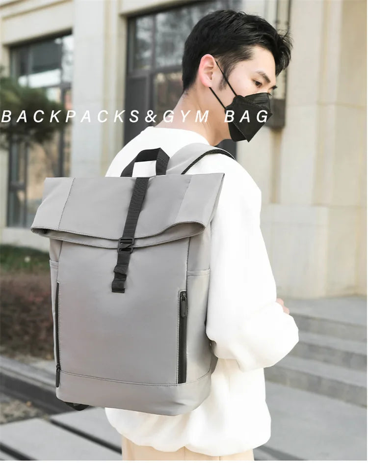Europa und die Vereinigten Staaten: Neuer Roll-Top-Rucksack für Herren, Business- und Freizeitrucksack mit Rollverschluss.