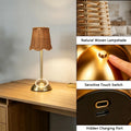 Bohemian Woven Rattan Art Table Lamp, 3-Level Dimmable Design with Touch Control And USB Power Supply. Made of Metal Material, Suitable for Lighting in Bedroom, Living Room, Study And Dining Room. A Great Gift Choice for Family And Friends