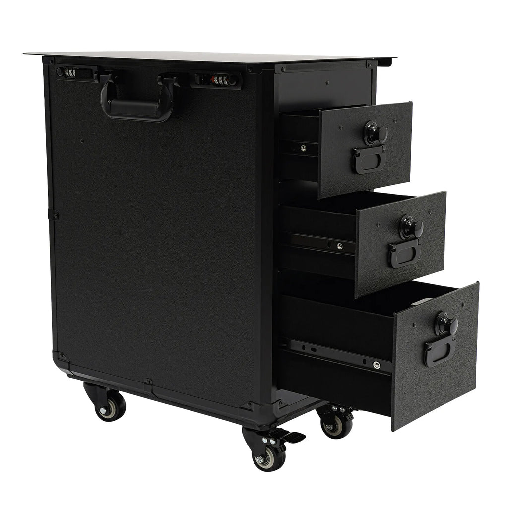 Rolling Makeup Case with Combination Lock Makeup Case 20kg Load with 4 Universal Wheels