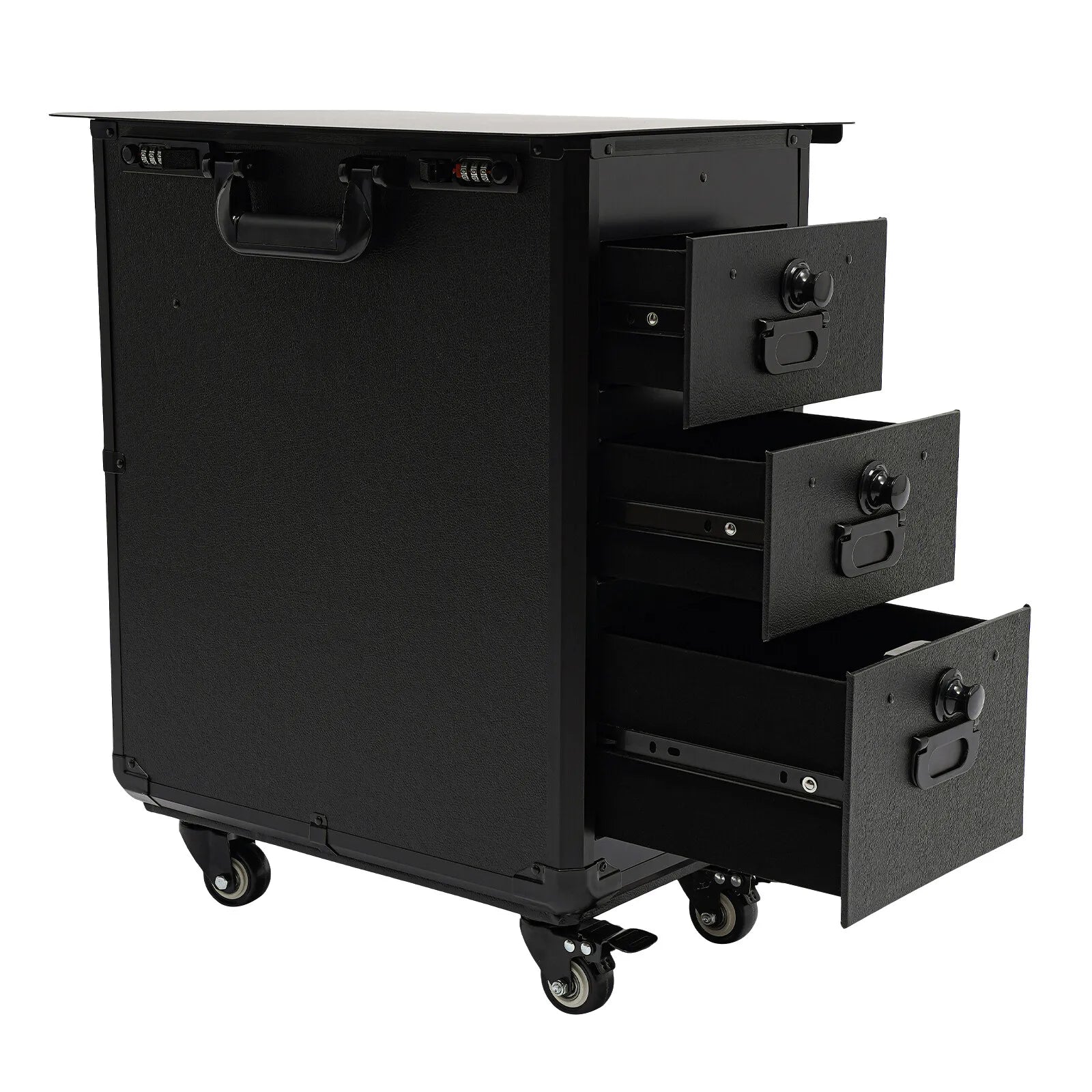 Rolling Makeup Case with Combination Lock Makeup Case 20kg Load with 4 Universal Wheels