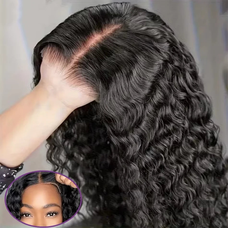 Deep Wave 13x4 Hd Lace Front Human Hair Wig 42 Inch Deep Wave 13x6 Hd Lace Frontal Wig Deep Wave Lace Frontal Wig 13x4 13x6 360 Hd Curly Human Hair 30 40 Inch Lace Front Wigs For Women Pre Plucked
