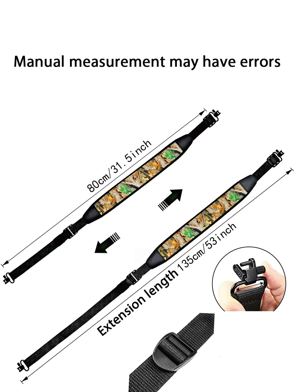 Hunting Shoulder Strap Multifunctional Outdoor Tactical Belt Shoulder Strap Hunting Accessories Two-Point Shoulder Strap