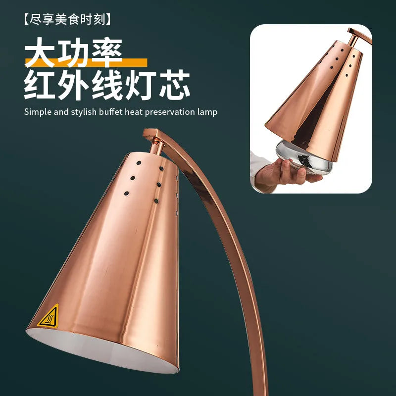 Catering food, cooked meat, barbecue, warm food lamp, food insulation table, fried food heating lamp