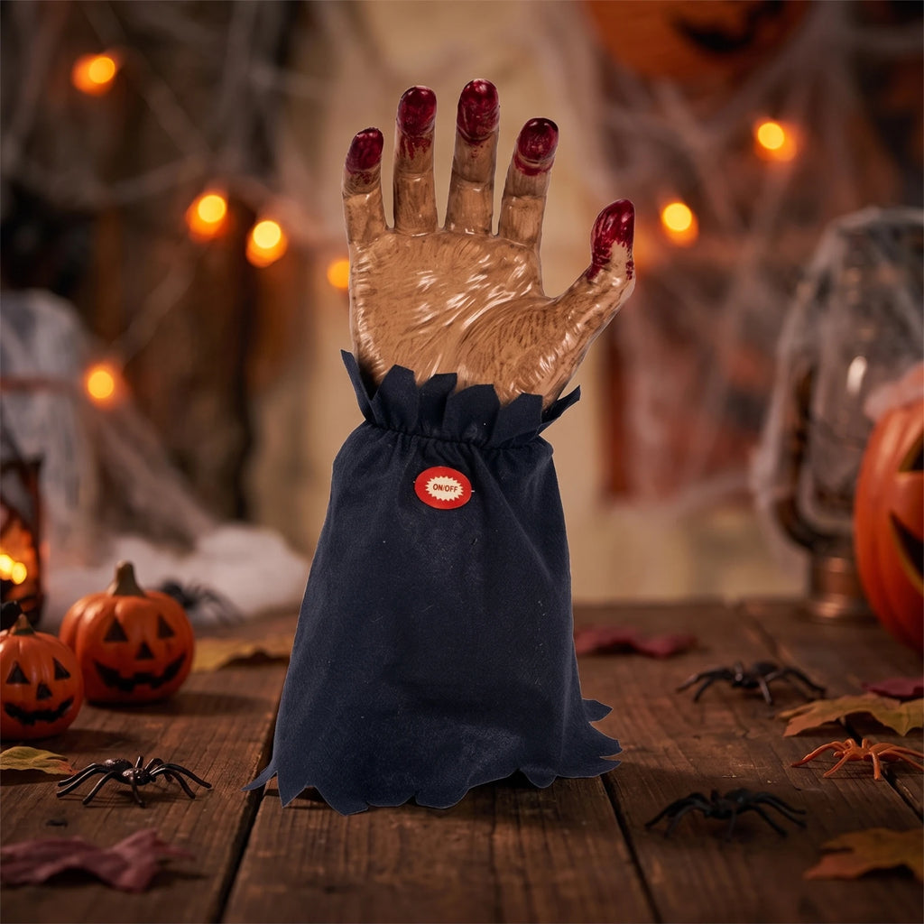 Ghost Hand Decoration Spooky Animated Hand with Cloth Base Animatronic Prop Scary Sturdy for Tabletop Displays