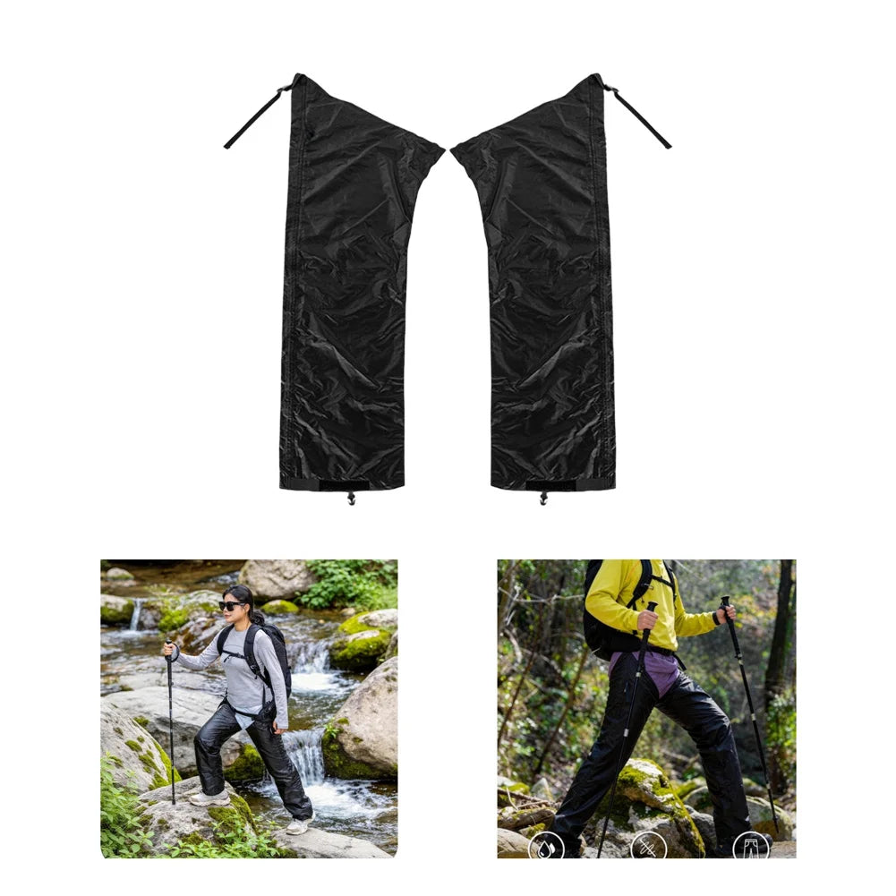/Waterproof /Rain /Pants 210T Polyester Lightweight Leg Covers With Adjustable Strap For Hiking Camping Trekking Outdoor Gear