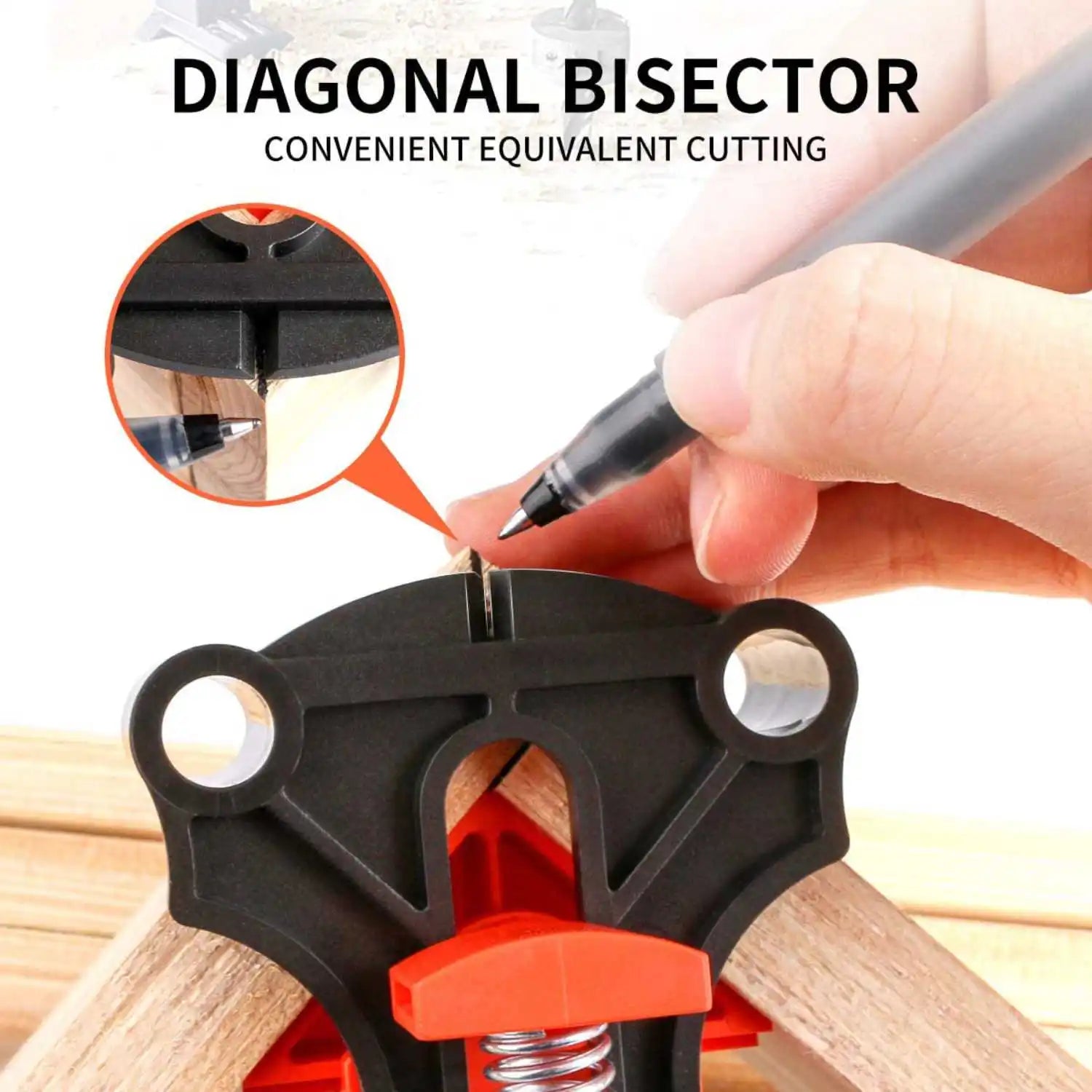 60-120Degree Adjustable Corner Clamp-Spring Loaded Right Angle Clip with Single Handle, Heavy Duty Woodworking Tool