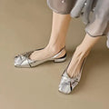 Cover Toe Low Heel Pumps Women's Sandals Gold Silver Slip on Comfortable Outwear Summer PU Leather Sandals Zapatos De Mujer