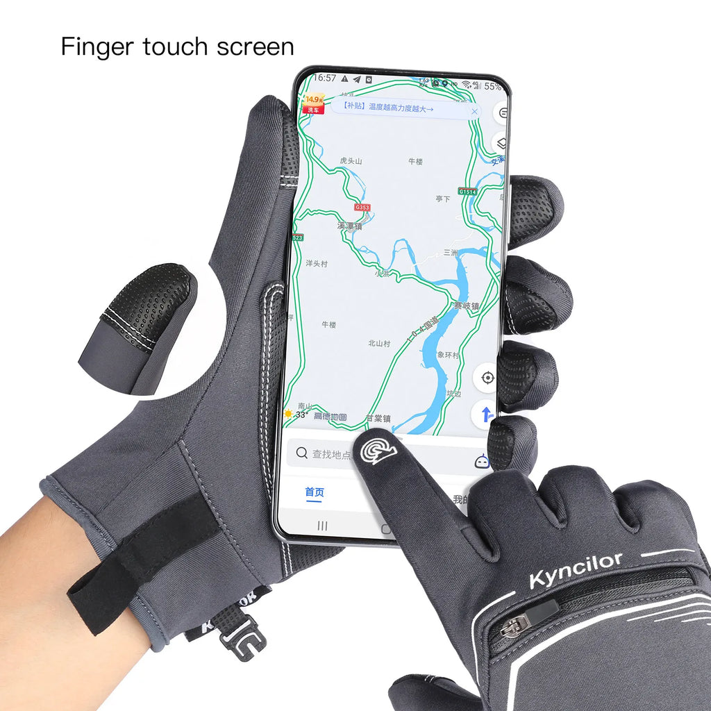 Winter Cycling Gloves Men Women Waterproof Windproof Touch Screen Bike Warm Gloves Cold Weather Running Sports Hiking Ski Mitten