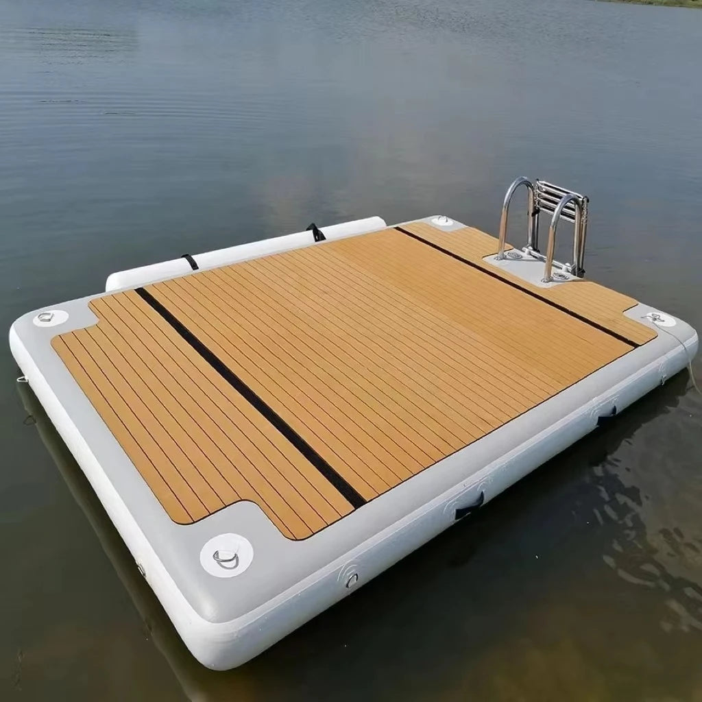 Popular Drop Stitch Roll up Inflatable Yacht Dock Floating Jet Ski Dock Pontoon Deck Inflatable Dock Platform for Swimming