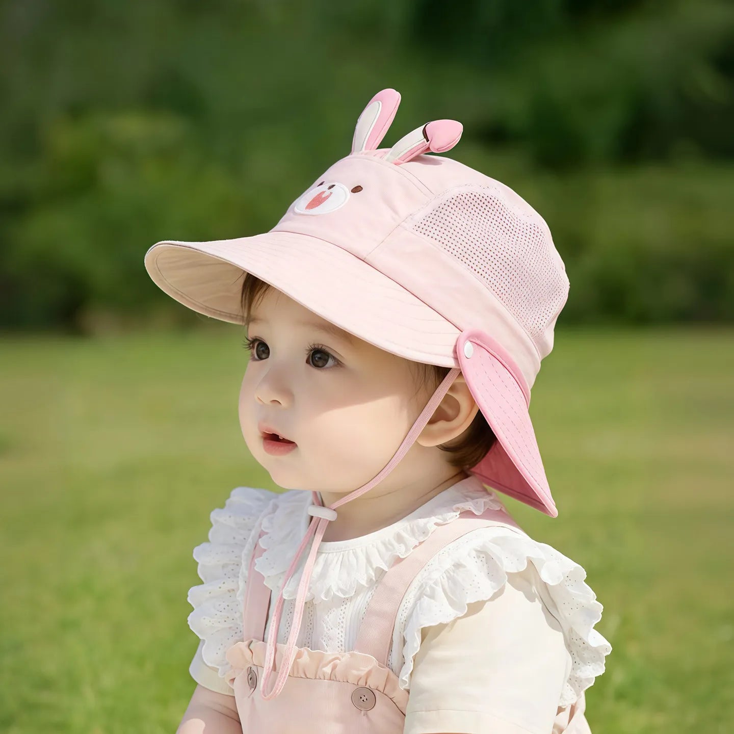 Cute Cartoon Baby Fisherman Hat Summer Mesh Breathable Bucket Hats for Toddler Kids Outdoor Casual Panama Basin Cap