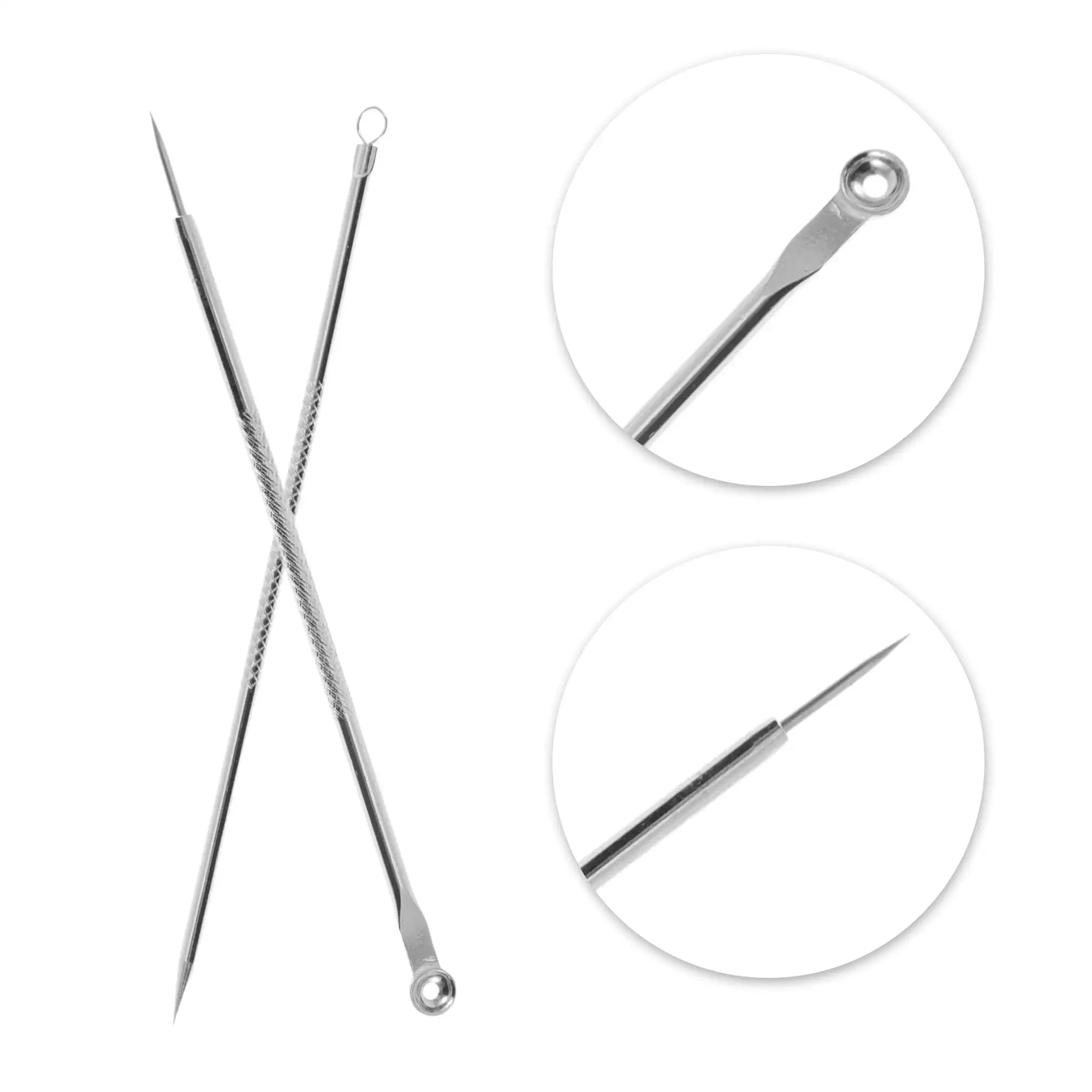 Professional Durable Pimple Extractor Tool Kit Silver Tone Blackhead Remover Acne Comedone Extraction Set