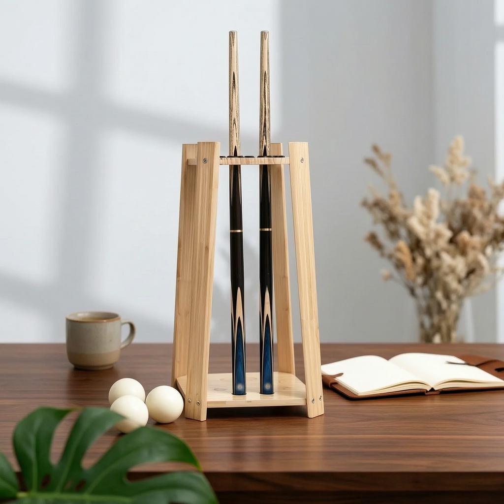 Billiard Cue Rack Solid Hardwood Pool Stick Holder Floor Stand Pool Cue Holder Stable Furniture Long-Lasting for Game Room