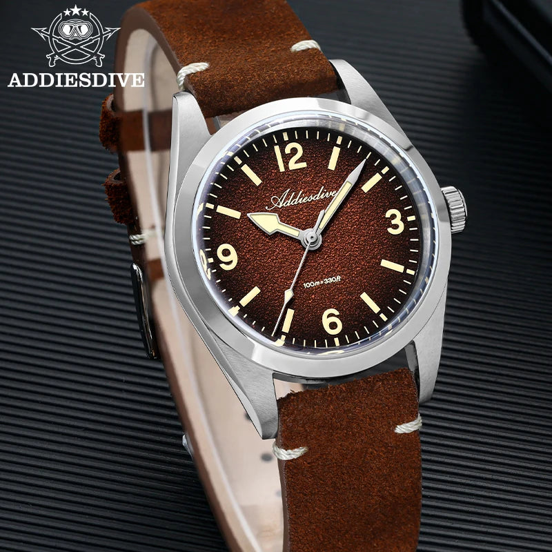 ADDIESDIVE 36MM 200M Waterproof Sapphire Glass Watches C3 Retro Super Luminous 316L Stainless Steel Women's Quartz Wristwatches