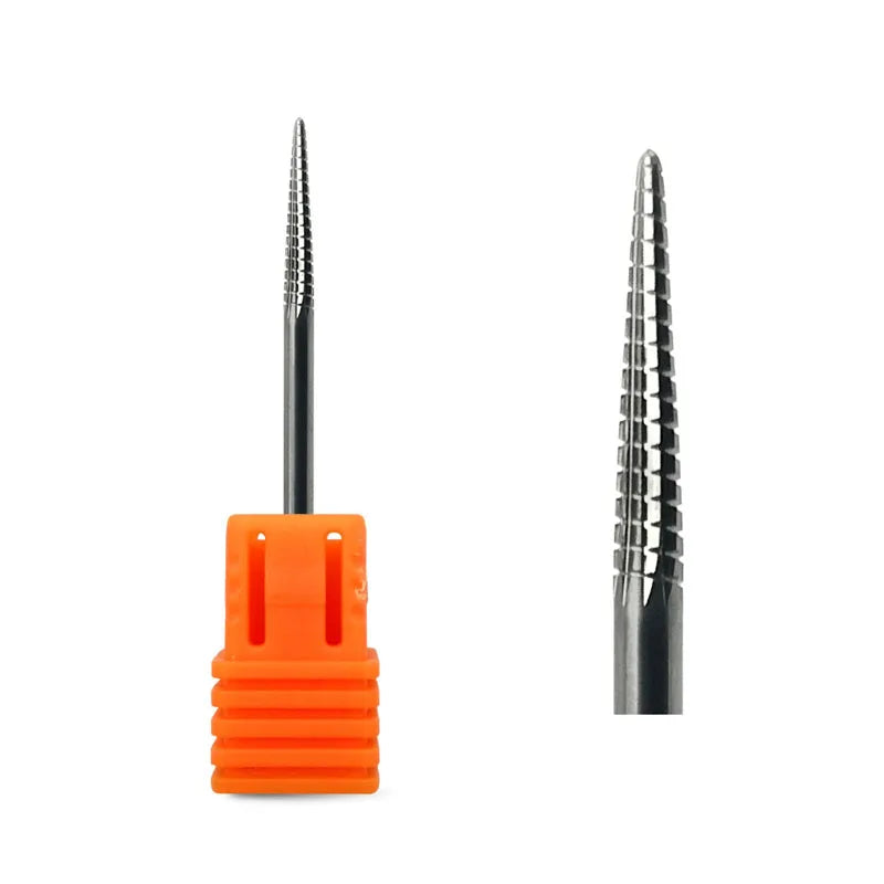 HYTOOS 1PCS Tungsten Carbide Burr Nail Drill Bit 3/32" Bits For Manicure Drill Accessories Milling Cutter Nail Art Tools