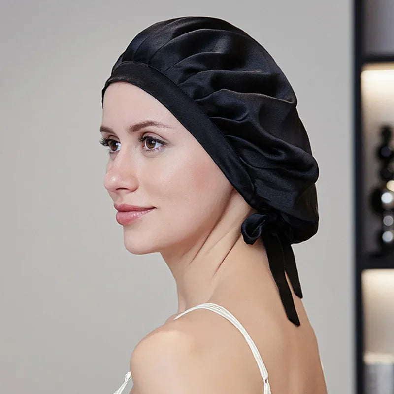 100% Silk Bonnet For Women  Mulberry Silk Turban For Hair Sleeping Night Cap Hair Loss Sleep Natual Pure Silk Hair Wrap Headwrap