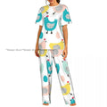 Women Pajama Sets Lounge Sleepwear Crispy Fried Chicken Pattern Short Sleeve Nightwear