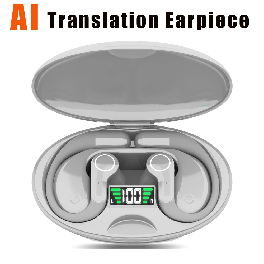 Ai Translator Earbud Device Real Time 2-Way Translations Supporting 150+ Languages For Travelling Learning Shopping Business