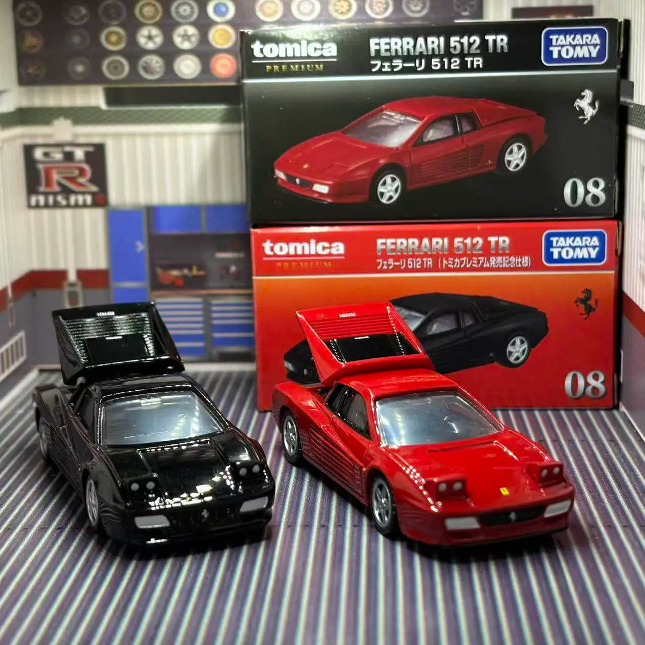 Takara Tomica Premium 08 Ferrari 512 TR Authentic Replica Diecast Car Vintage Supercar Alloy Vehicle Hobby Collectible Ornament