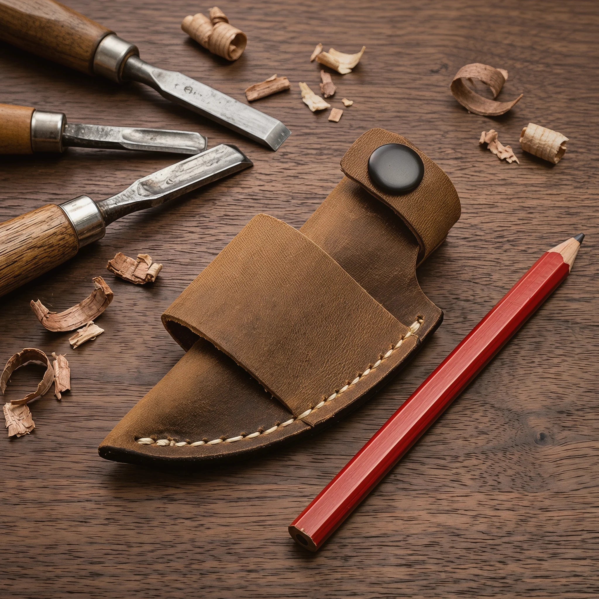 Small Knife Leather Sheath, Tool Replacement, Leather Hand-sewn Retro Leather Sheath, for 32mm Width Knife, Carry Belt Loop