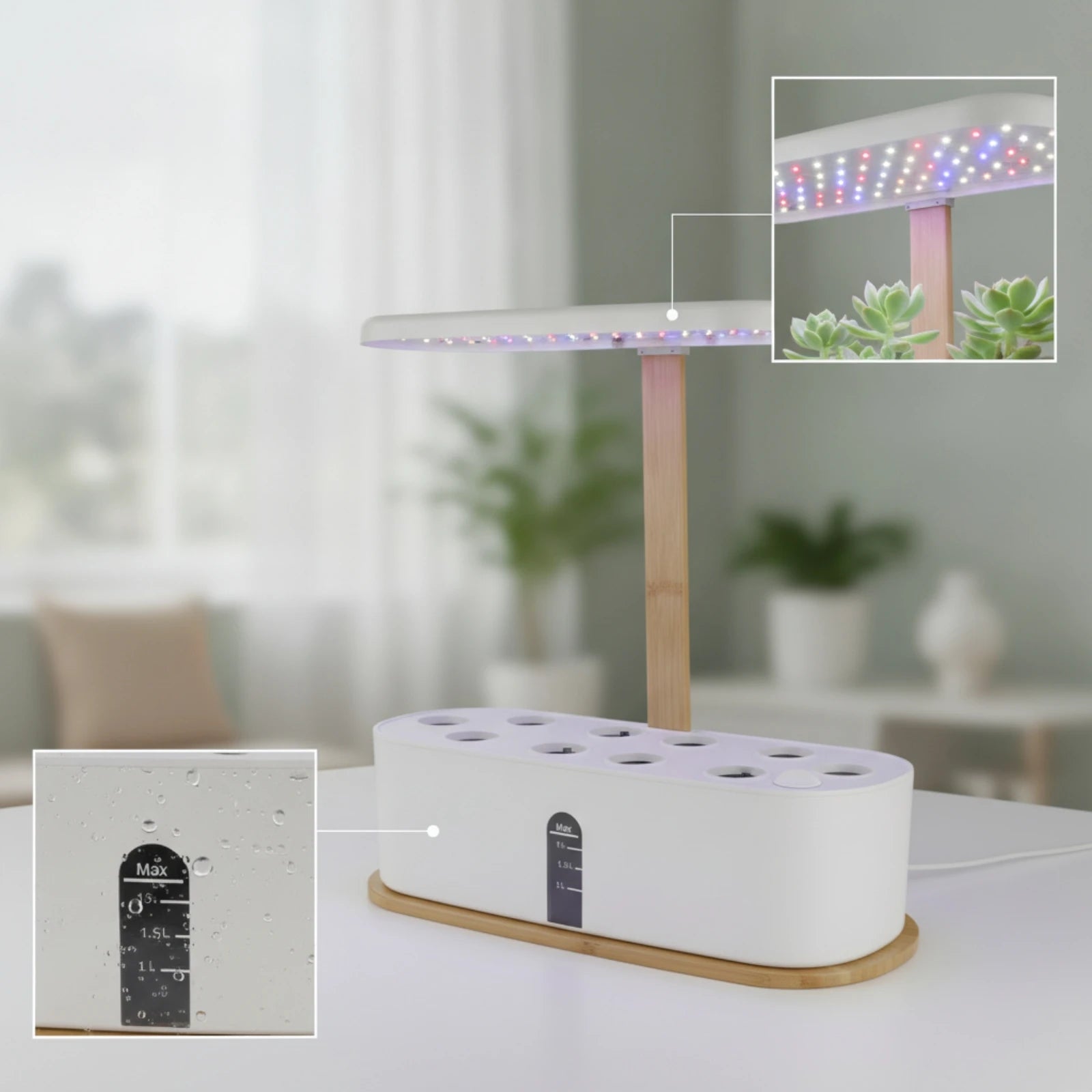 Hydroponic Planter with LED Grow Illumination areaSaving Indoor Hydroponic Garden Indoor Garden with LED Grow Light Fresh Slim