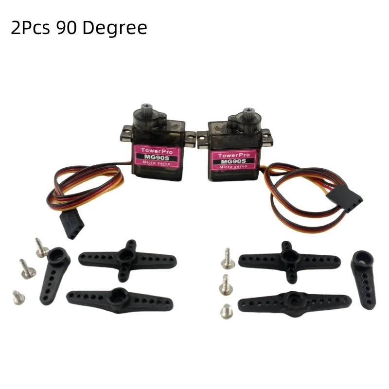 MG90S 9g 90° 180° Micro Servo Metal Gear 4.8V-6.0V for RC Helicopter Plane Boat Car Trex 450 RC Robot Arm Upgraded Parts