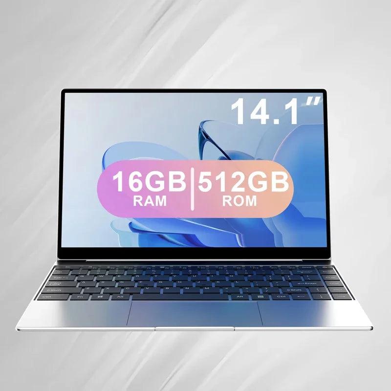 14.1" Ultra‑Slim Laptop, Brand New Intel N3700 Notebook, 16GB 2TB, 1080P FHD Screen, Windows 11 Pro, for Office Student Use