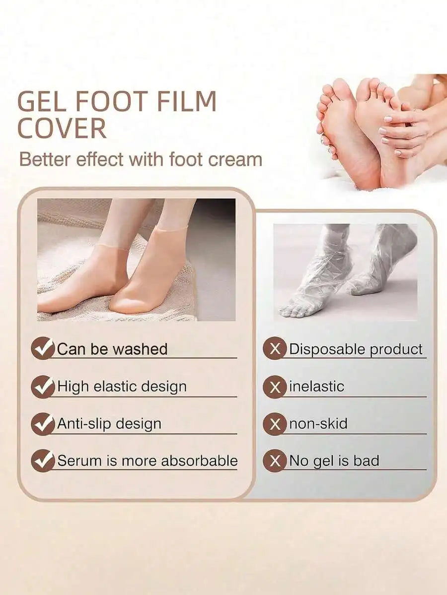 1 Pair Silicone Moisturizing Foot Socks, Effective Foot Care, Prevent Cracked Heels, Remove Dead Skin, Elastic Foot Socks, All-Day Moisture Locking, Prevent Dryness, Odorless, Easy To Wear And Remove, Soft And Comfortable Material.