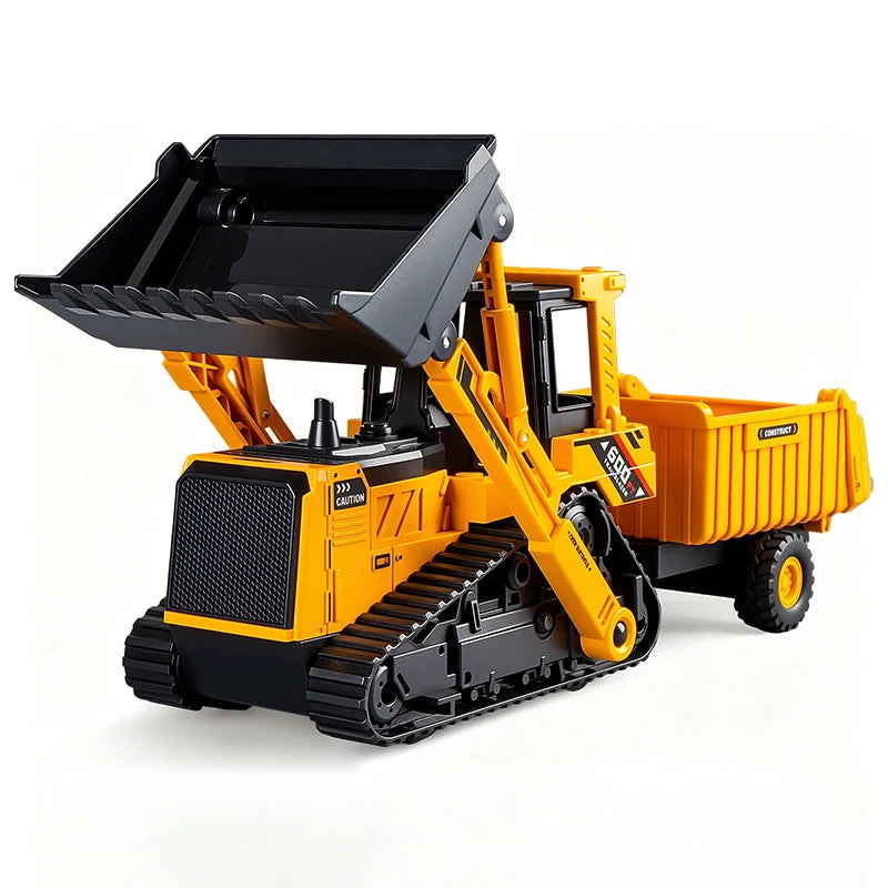 Engineering Vehicle Model Double Head Excavator Bulldozer Children Educational Diecast Construction Vehicle Toy Kids Boy Gift