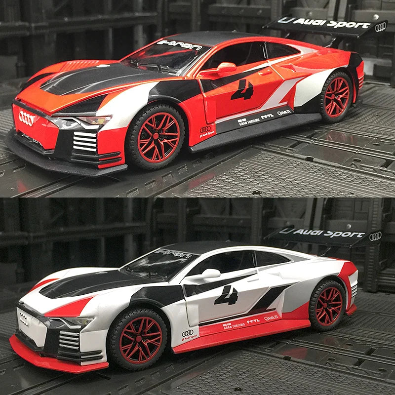 1:32 Audi e-tron alloy car model doors and engine hood, trunk can be opened has simulated sound and lighting functions
