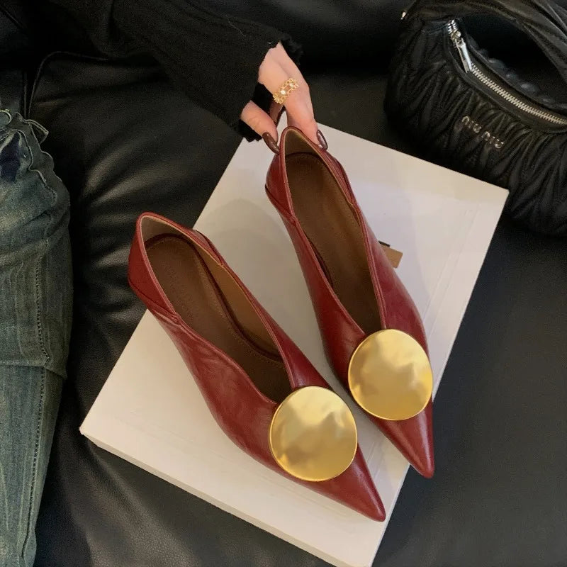 2025 Spring Summer Pointed Toe Footwear Slip On Women Flats Shoes Female Slides Fashion Shallow Ladies Flats Shoes