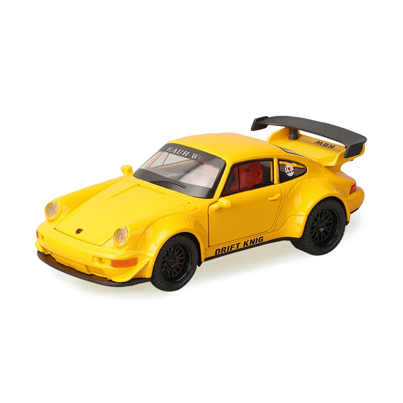 1:32 Simulation Porsche 964 Alloy Car Model Ornament Collection, Doors and Engine Cover, Trunk Can Open Supercar