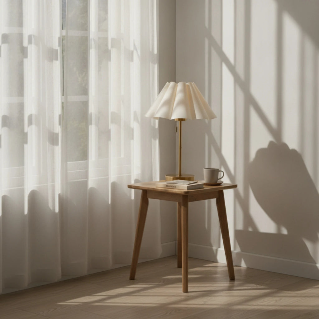 Table Lamp with Pleated Shade Compact Rechargeable Table Lamp Warm Glare-Glare-Reducing for Readers, Nightstand, Bedroom