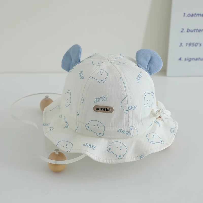 Cartoon Baby Fisherman Hat Cute Children Sunshade Basin Cap 3-12Month Infants Bowl Caps Soft Cotton Toddler Sunscreen Visors