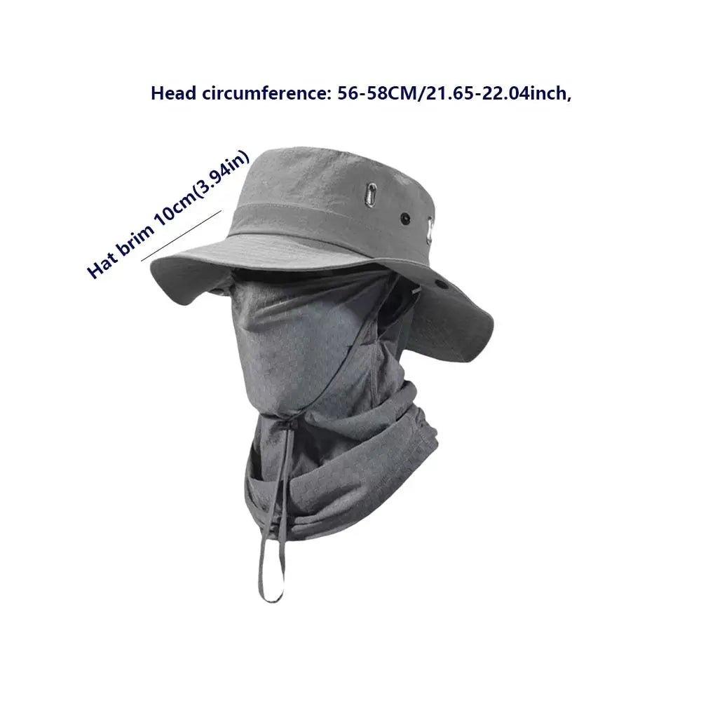 Unisex Design Quick Dry Men Sun Hat Breathable Foldable Full Face Mask Soft Material with Mask Fisherman Hat Hiking