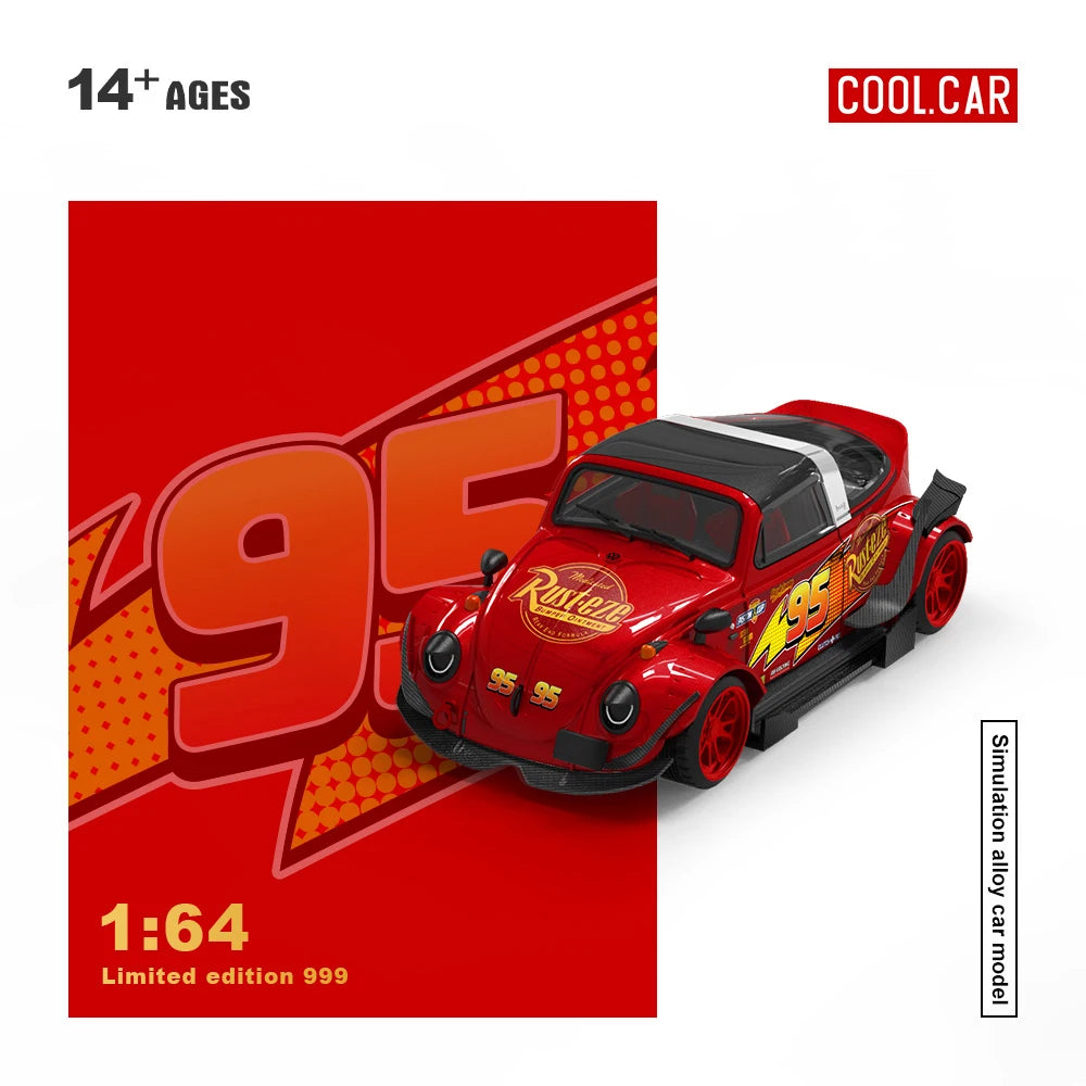 Cool Car 1:64 H300 /Beetle Red Painted Simulation Alloy Car Model for Collection&Display&Gift