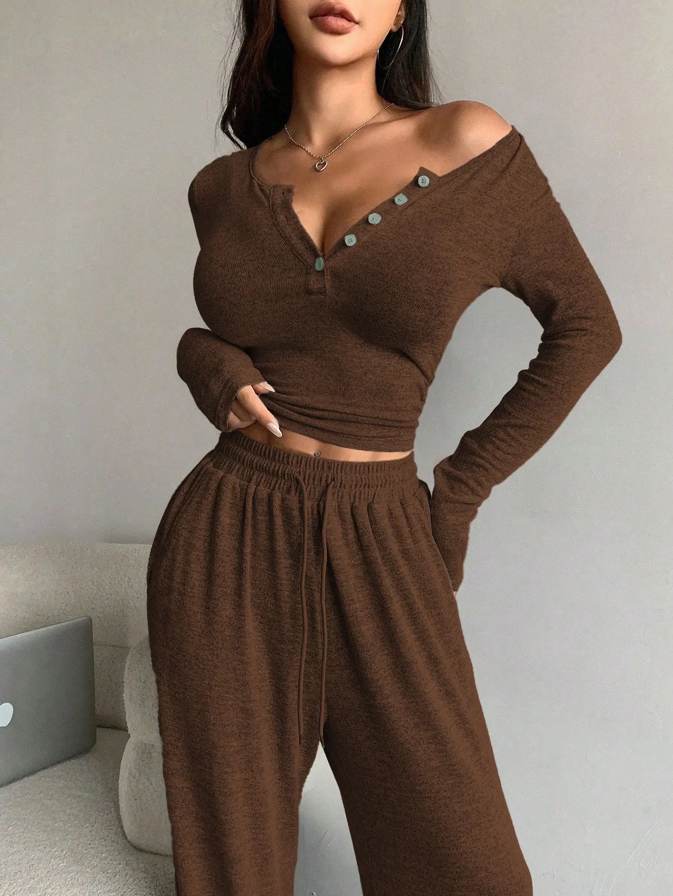 Women's Suit Warm Pajamas for Winter Ensembles Pyjama Femme Ensemble Long Sleeve Pajamas Sets Home Wear Sleepwear for Sleeping