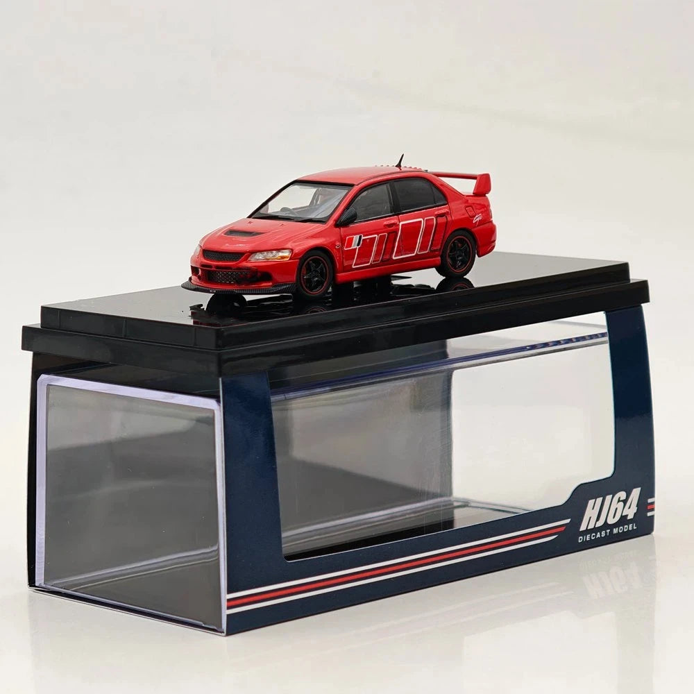Hobby Japan 1:64 Lancer GSR Evolution IX RALLIART Red Solid HJ646054R Diecast Model Car Limited Collection Toy Vehicle Models