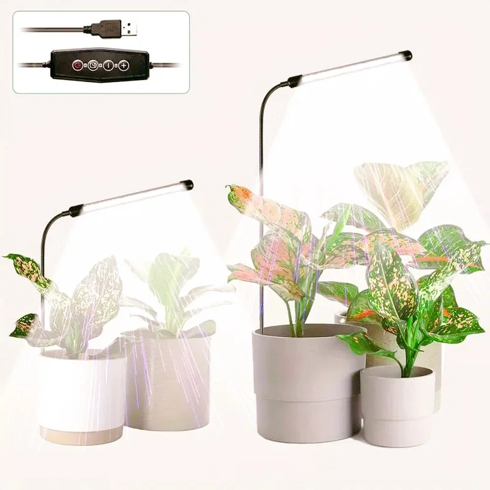 LED Plant Lights, Full-Spectrum Growth Lights, USB Mini-Plug-In, 48 Light Beads Regularly Dim