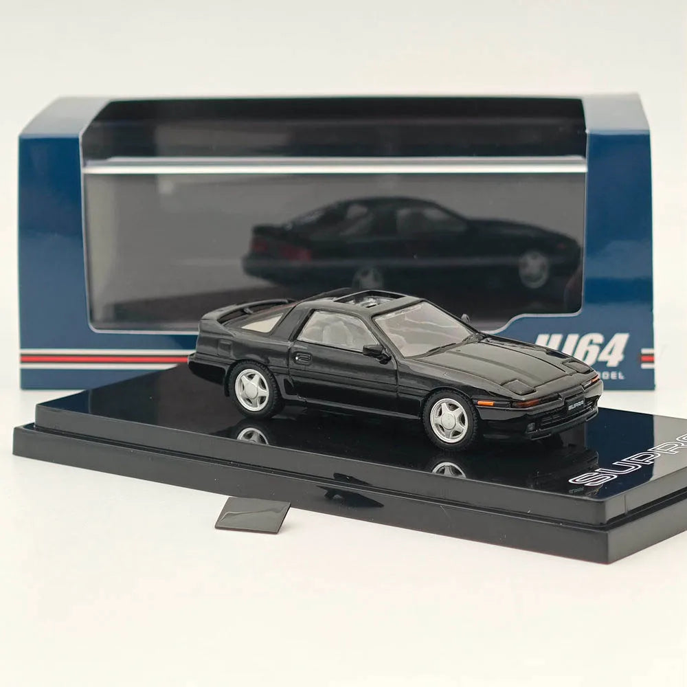 Hobby Japan 1/64 for SUPRA A70 2.5GT TWIN TURBO Limited with Outer Sliding Sunroof Parts & 3.0GT TURBO A Black Diecast Model