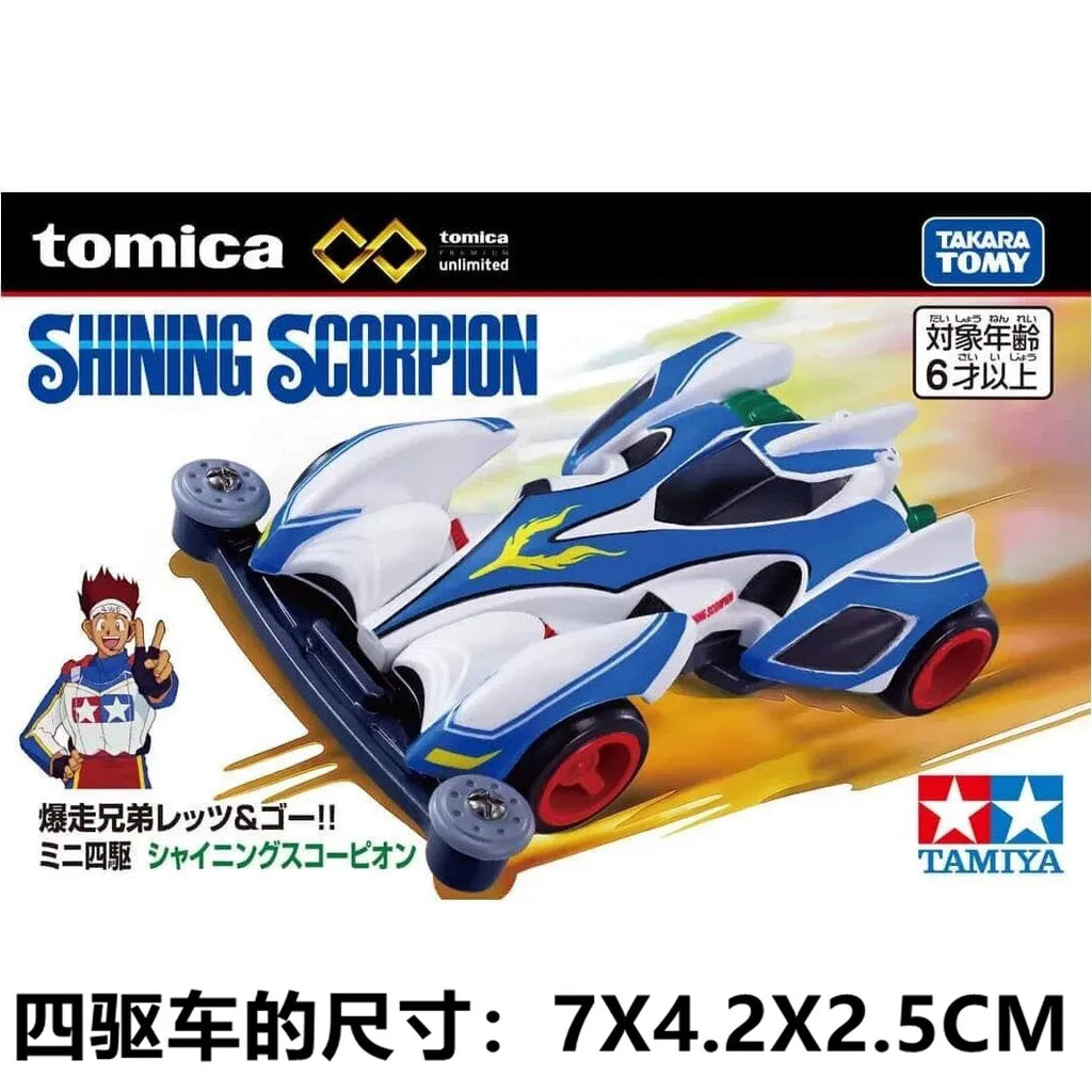 In Stock Original TOMY Tomica Tamiya Mini 4WD Cyclone Magnum 1/64 Alloy Diecast Car Model Toy Gift