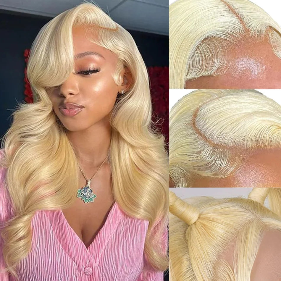 13X6 Body Wave Human Hair Wigs Human Hair Quality Pre Plucked Brazilian Blonde Human Lace Front Wig 613 Hd Lace Frontal Wig