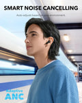 Adaptive Noise Cancelling Earbuds, 60H Playtime, 2-in-1 Case Stand, Wireless Charging, Bluetooth 5.3