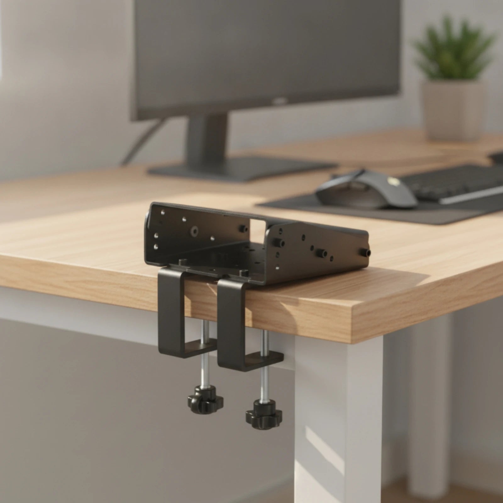Racing Simulator Desk Mount Heavy-Duty Racing Simulator Mount Desktop Mounting Bracket Universal Space-Saving for Gamers